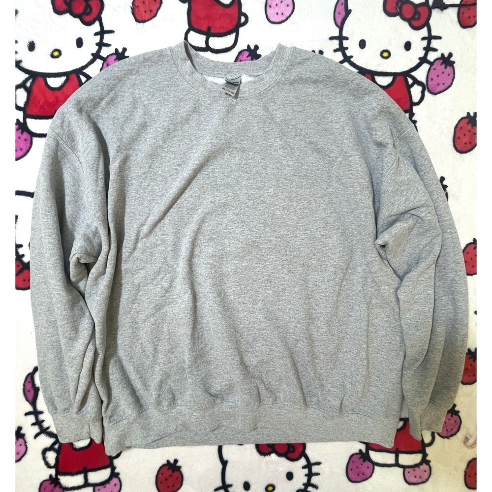 2000s skater indie gildan grey‎ crewneck